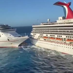 Preview thumbnail for Carnival Glory Collided Carnival Legend In Cozumel, Mexico. image