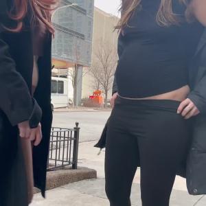 Preview thumbnail for Giving my pregnant girlfriend a lick in the sidewalk image