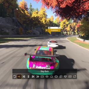 Preview thumbnail for I'm in the green/pink porsche in multiclass racing. The red livery race car says I closed the door on him. I thought the policy in multi-class racing is to stay predictable and mostly on a line. I'm trying to learn. Am I or the other person at fault?
